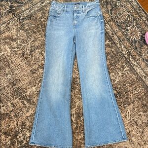 Express Light Blue Wide-Leg Flare Jeans